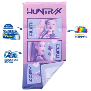 Telo Mare K-Pop Demon Hunters Huntrix Asciugamano per Bambini in Microfibra CM 140x70 - Kdh2382