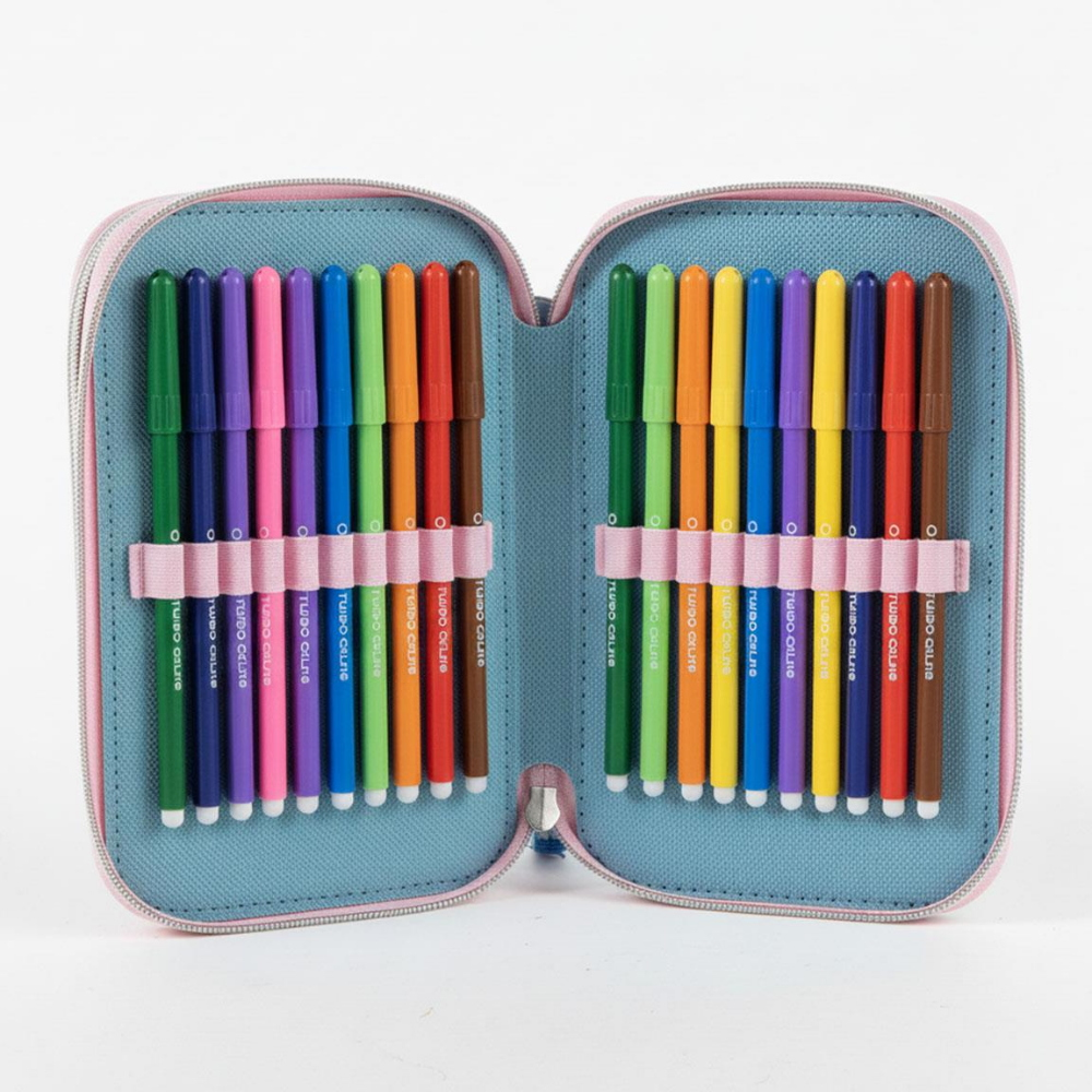 Astuccio Scuola Stitch DISNEY Multiscomparto 3 Zip Portacolori Giotto - 5563