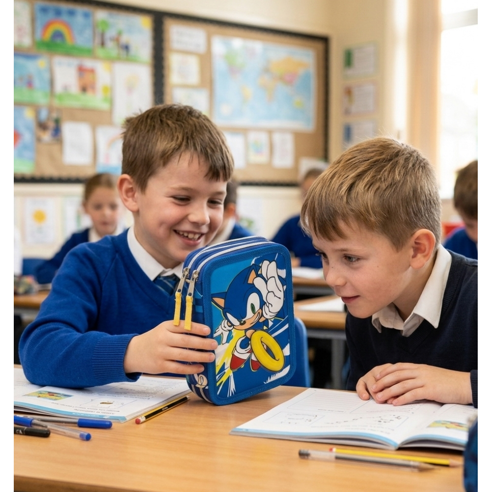 Astuccio Scuola Sonic Multiscomparto 3 Zip Portacolori Giotto - 5561