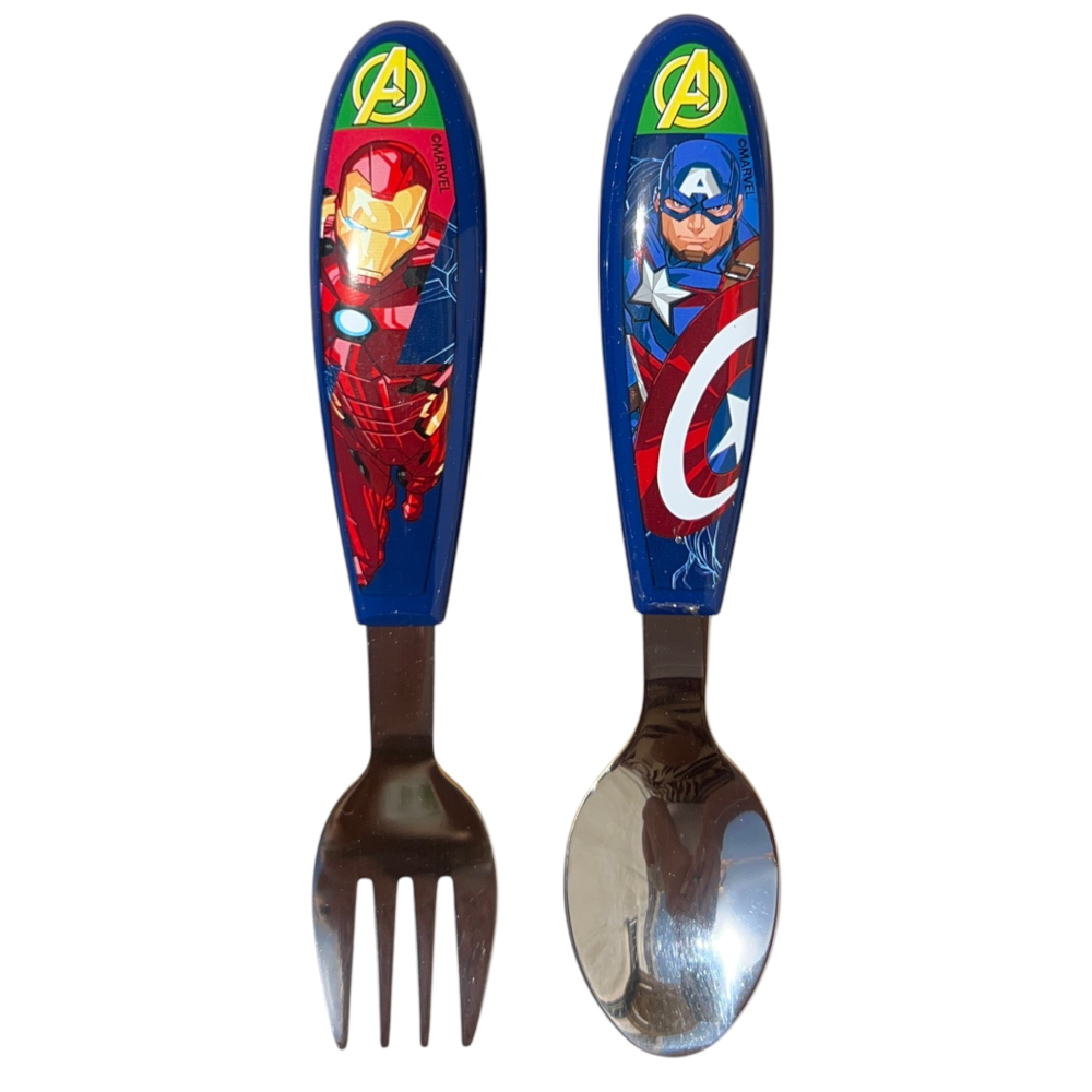 Posate Avengers MARVEL Forchetta e Cucchiaio in Acciaio Inox Manico Ergonomico- St80118
