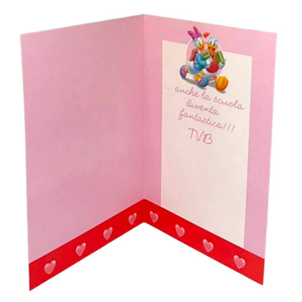 Biglietto Auguri DISNEY Paperino e Paperina Ti Voglio Bene Scuola