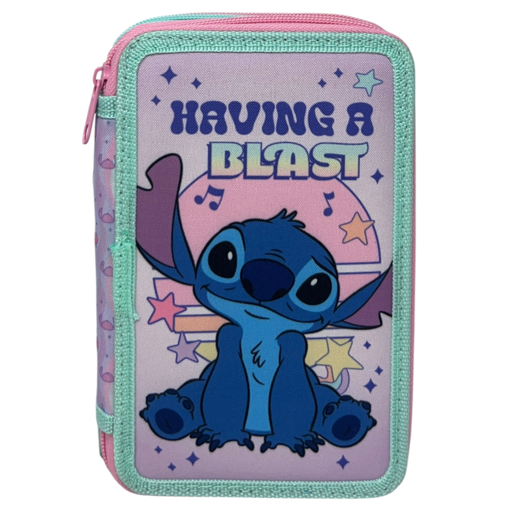 Astuccio 3 Zip Scuola Stitch DISNEY Multiscomparto Portacolori Giotto - 8002833