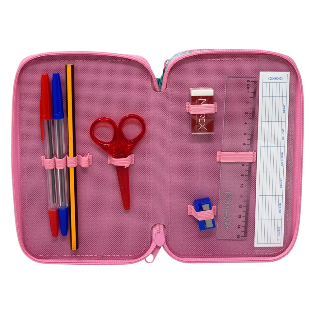 Astuccio 3 Zip Scuola Stitch DISNEY Multiscomparto Portacolori Giotto - 1004e5292