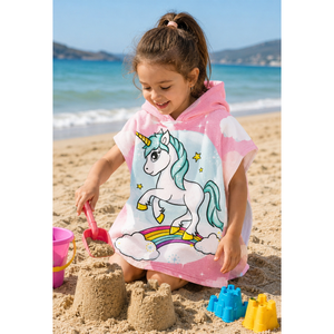 Poncho Mare Unicorno in Microcotone Cm. 100x50 100%pl - Vp132