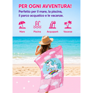 Telo Mare Unicorno Asciugamano in Microcotone Cm. 140x70 - Vp131