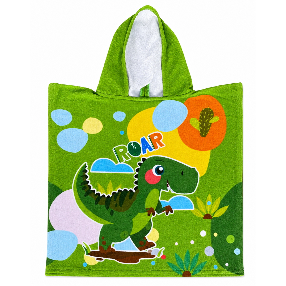 Poncho Mare Dinosauri in Microcotone Cm. 100x50 100%pl - Vp672