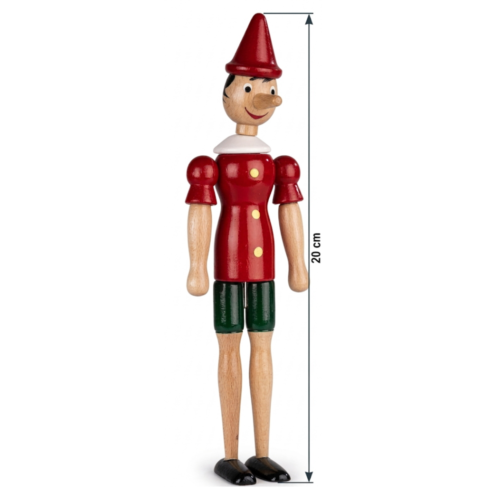 Pinocchio Burattino Marionetta Figura in Legno Snodabile Cm. 20 - 20702