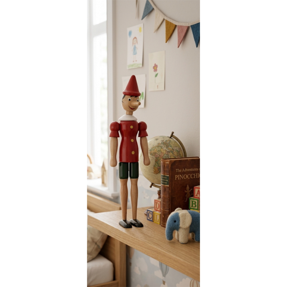 Pinocchio Burattino Marionetta Figura in Legno Snodabile Cm. 20 - 20702