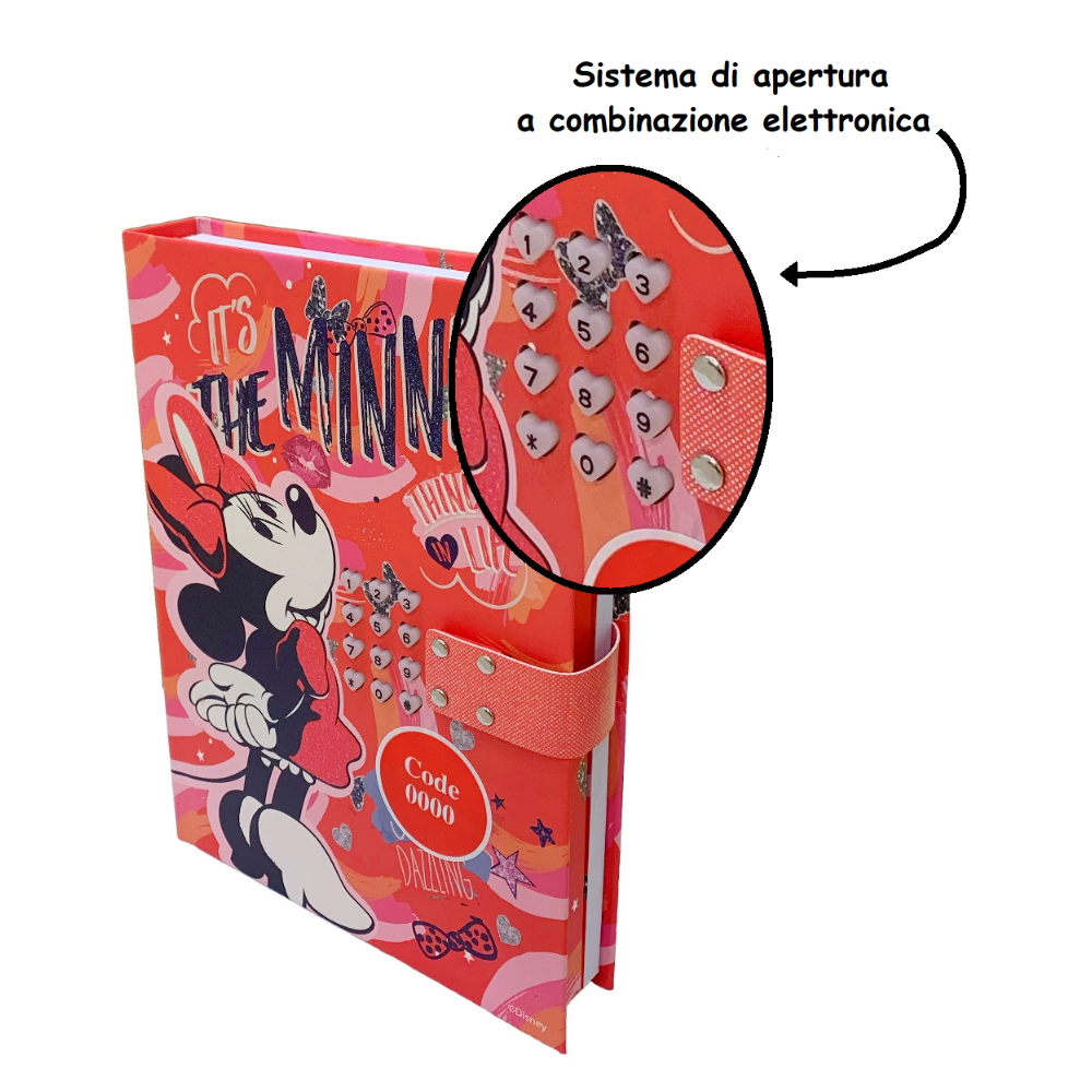 Diario Segreto Minnie Mouse DISNEY Combinazione Elettronica Bambina - Wd21497