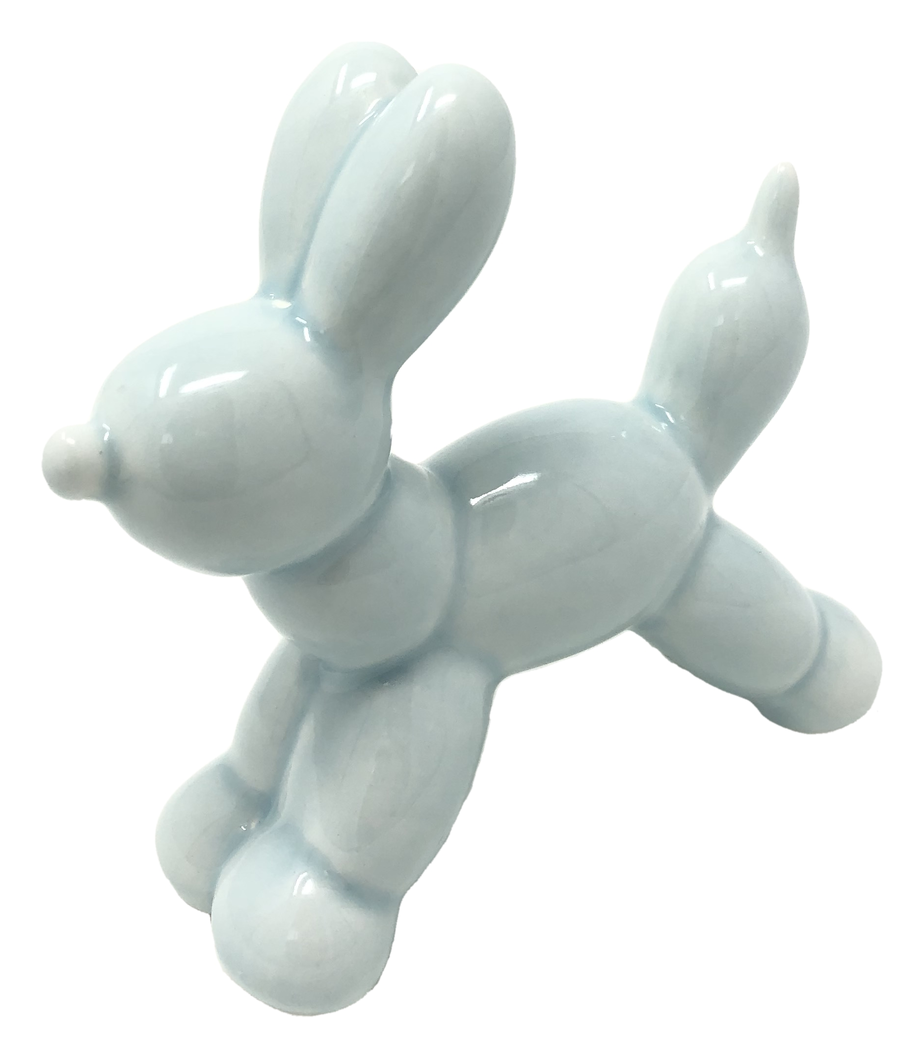 Bomboniera Cane a Palloncino Figura Celeste Ilary Queen Maschile in Porcellana Cm. H.8 - Iq3255