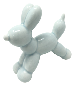 Bomboniera Cane a Palloncino Figura Celeste Ilary Queen Maschile in Porcellana Cm. H.8 - Iq3255