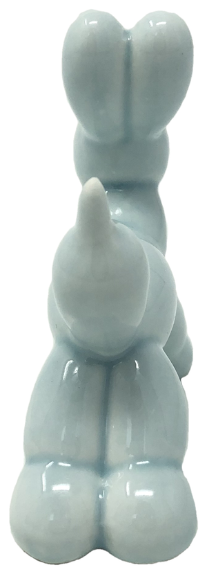 Bomboniera Cane a Palloncino Figura Celeste Ilary Queen Maschile in Porcellana Cm. H.8 - Iq3255