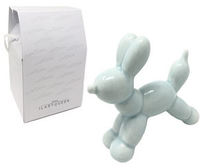 Bomboniera Cane a Palloncino Figura Celeste Ilary Queen Maschile in Porcellana Cm. H.8 - Iq3255