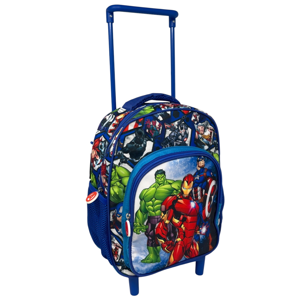 Zaino Asilo Trolley Avengers MARVEL con Tasca Frontale 30 Cm. Manico Allungabile - 673047
