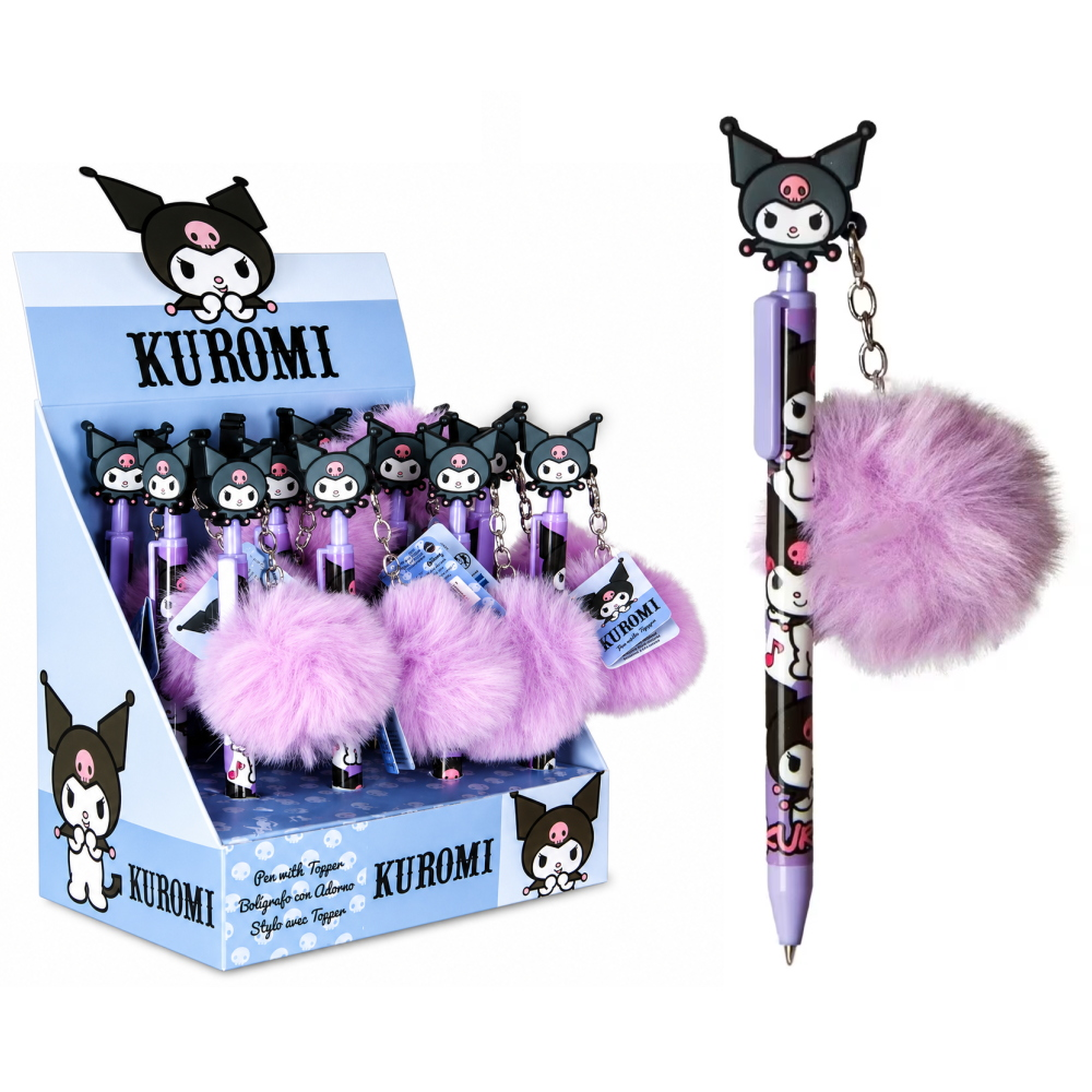 Set 12 Penne Kuromi con Pompon 18 CM Idea Regalo - Ku00006x12