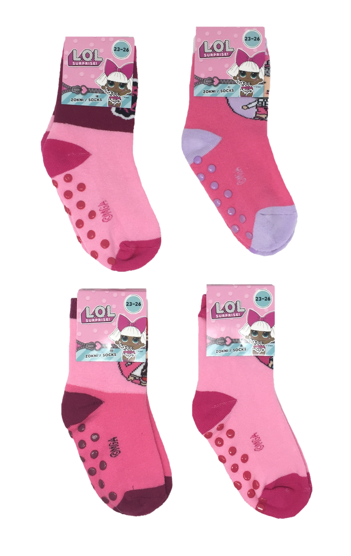 Calzini Invernali Antiscivolo Lol Surprise Dolls 4 Paia Taglie 23/34 - Lo5012