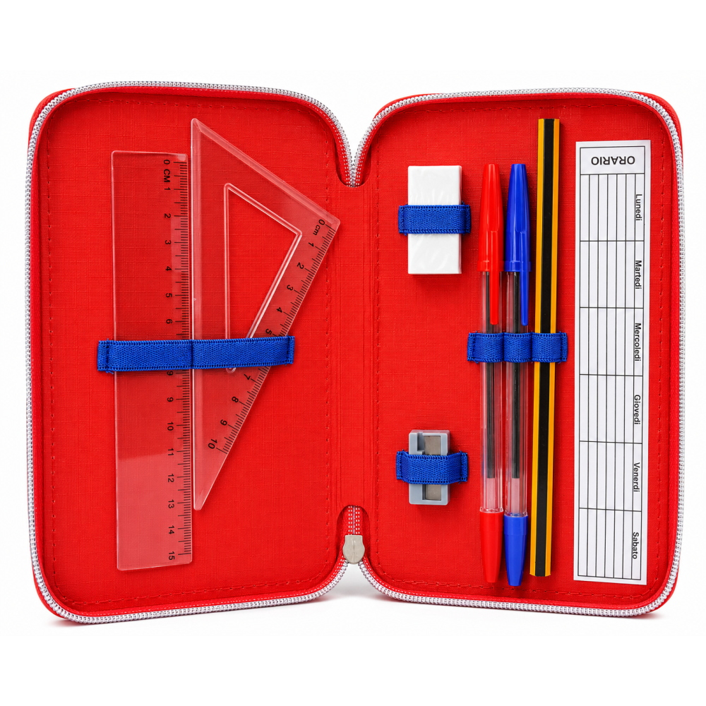 Astuccio Scuola 3d Spiderman MARVEL Multiscomparto 3 Zip Portacolori Pennarelli Giotto - Sp0832