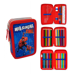 Astuccio Scuola 3d Spiderman MARVEL Multiscomparto 3 Zip Portacolori Pennarelli Giotto - Sp0832