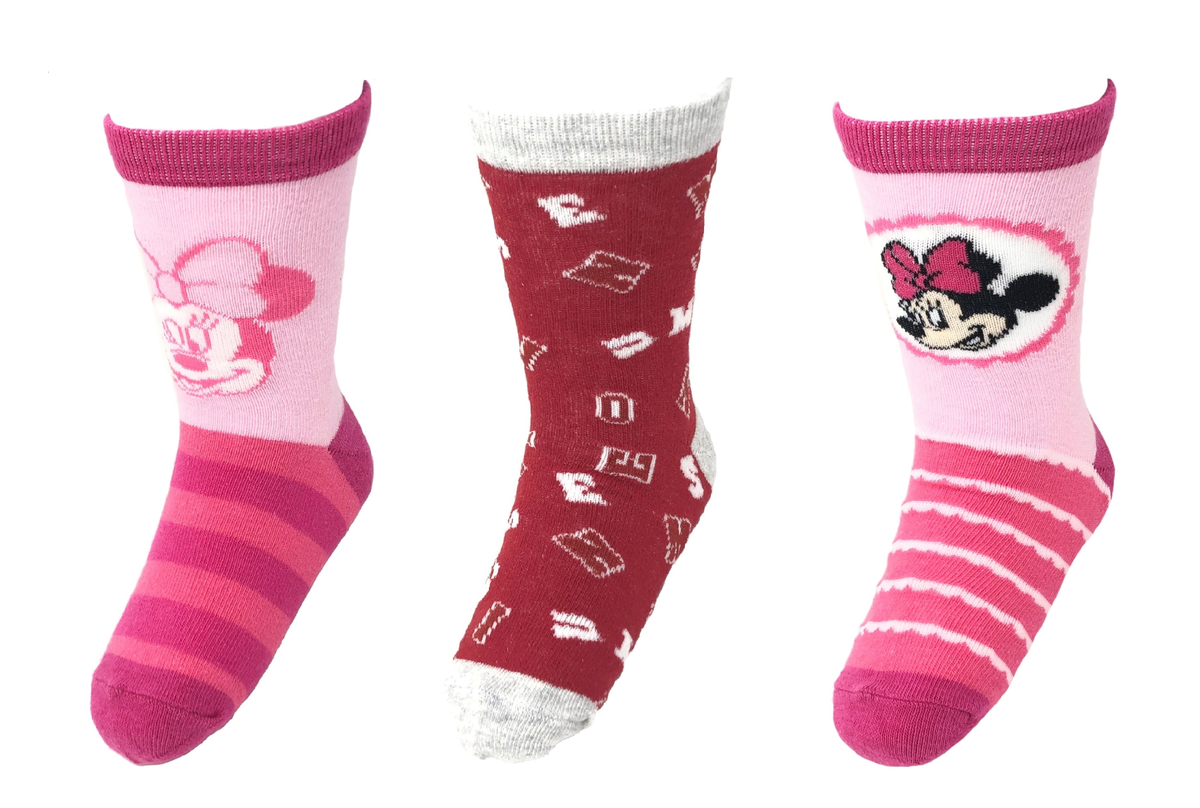 Calzini Invernali Minnie Mouse DISNEY 3 Paia Taglie 23/34 - Min4004