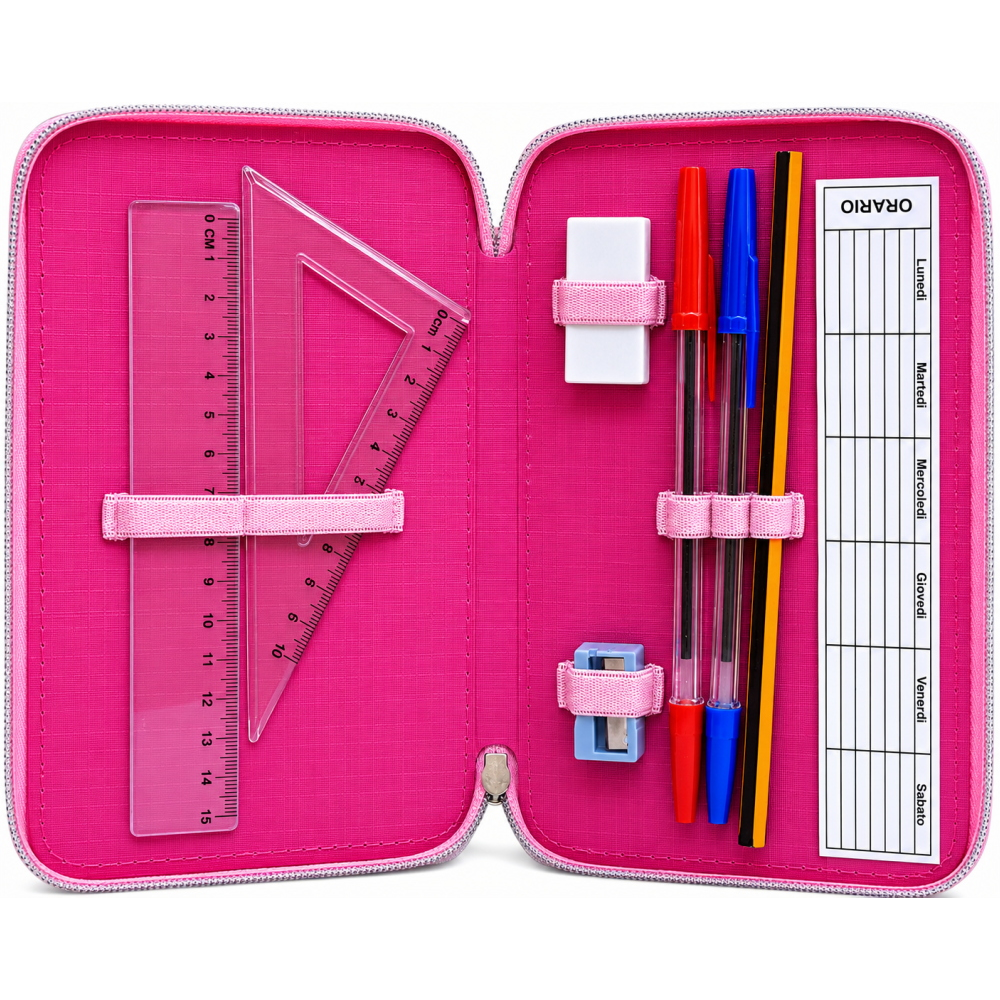 Astuccio Scuola 3d Minnie DISNEY Multiscomparto 3 Zip Portacolori Pennarelli Giotto - Min0832