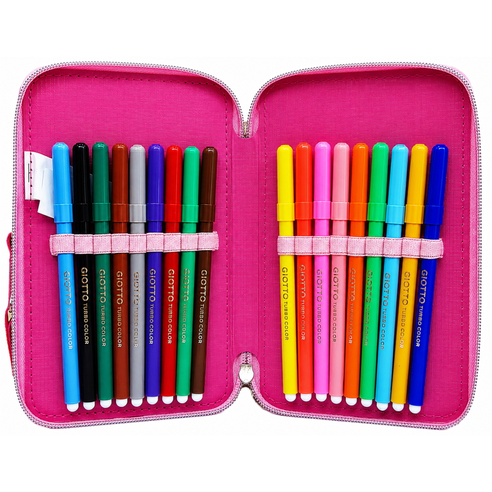 Astuccio Scuola 3d Minnie DISNEY Multiscomparto 3 Zip Portacolori Pennarelli Giotto - Min0832