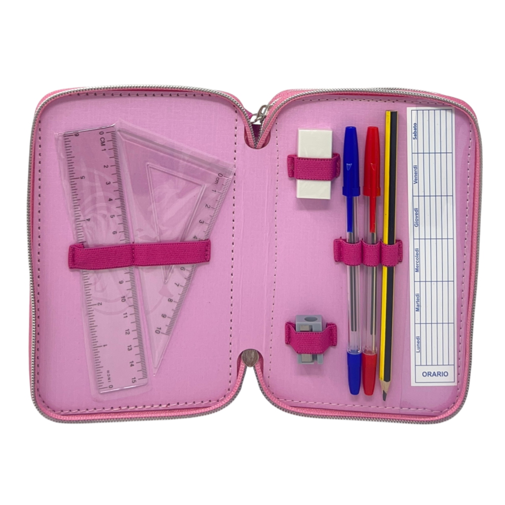 Astuccio Multiscomparto Gabby's Dollhouse 3 Zip per la Scuola Portacolori Giotto - Gab37-6468