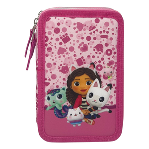 Astuccio Multiscomparto Gabby's Dollhouse 3 Zip per la Scuola Portacolori Giotto - Gab37-6468
