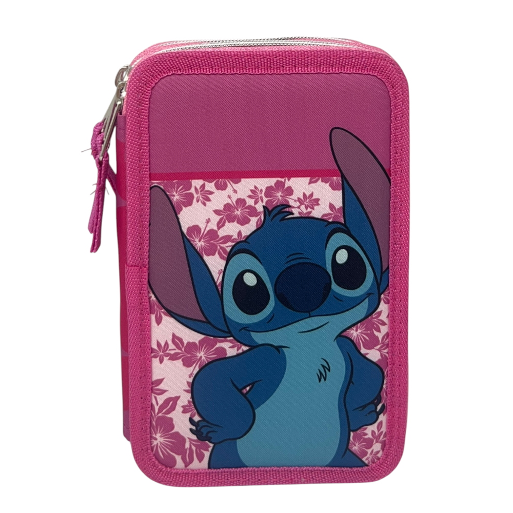 Astuccio Multiscomparto Stitch DISNEY 3 Zip per la Scuola Portacolori Giotto - Lil37-6273