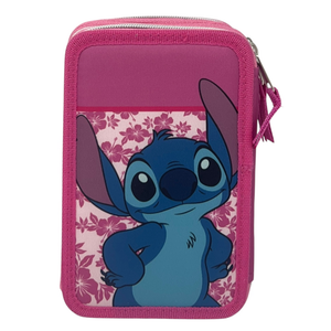 Astuccio Multiscomparto Stitch DISNEY 3 Zip per la Scuola Portacolori Giotto - Lil37-6273