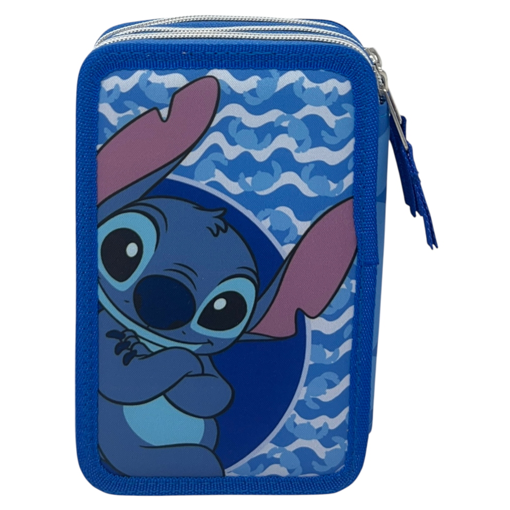 Astuccio Multiscomparto Stitch DISNEY 3 Zip per la Scuola Portacolori Giotto - Lil37-6272