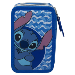Astuccio Multiscomparto Stitch DISNEY 3 Zip per la Scuola Portacolori Giotto - Lil37-6272