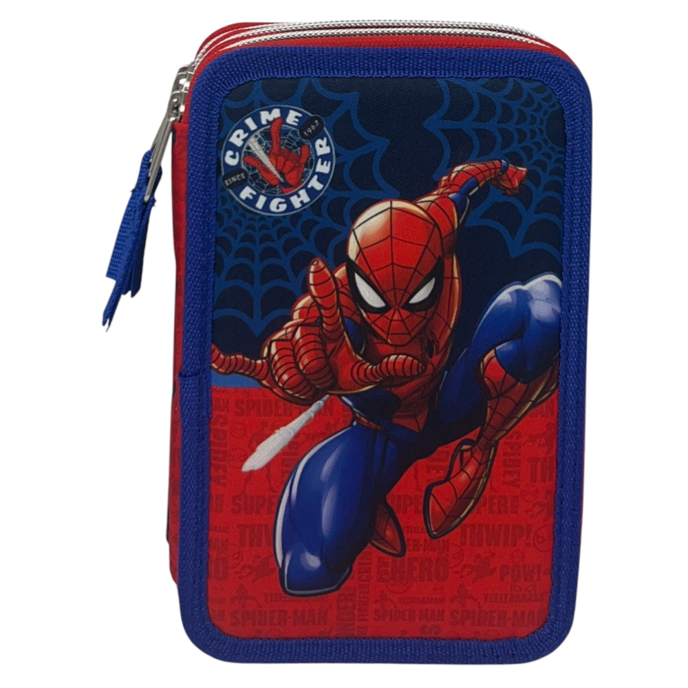 Astuccio Multiscomparto Spiderman MARVEL 3 Zip per la Scuola Portacolori Giotto - Spi37-6268