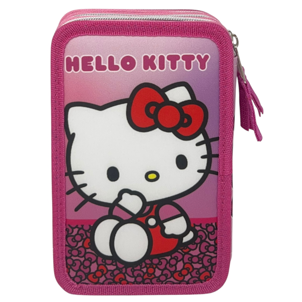 Astuccio Multiscomparto Hello Kitty Sanrio 3 Zip per la Scuola Portacolori Giotto - Hk37-6271
