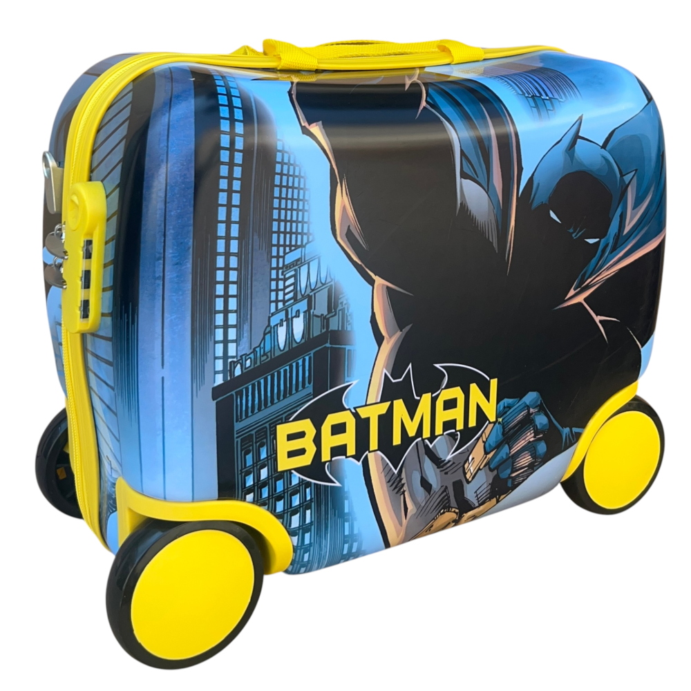 Trolley da Viaggio Cavalcabile Batman Valigia in ABS Trainabile con 4 Ruote - L06890mc