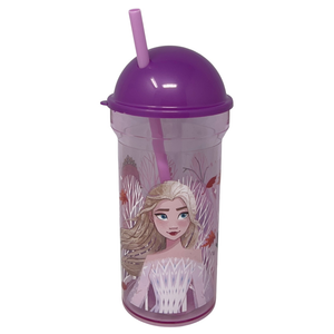 Bicchiere con Cannuccia Trasparente Frozen DISNEY 460 Ml Bpa Free - St81088