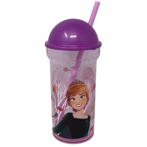 Bicchiere con Cannuccia Trasparente Frozen DISNEY 460 Ml Bpa Free - St81088
