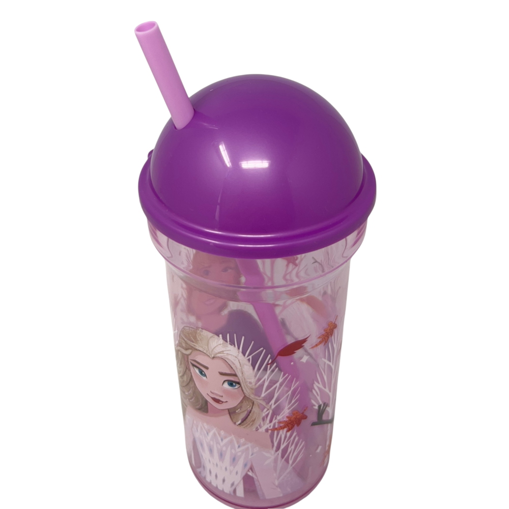 Bicchiere con Cannuccia Trasparente Frozen DISNEY 460 Ml Bpa Free - St81088