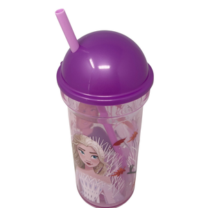 Bicchiere con Cannuccia Trasparente Frozen DISNEY 460 Ml Bpa Free - St81088