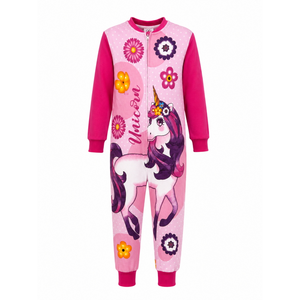 Pigiama Tutone Lungo Unicorno 100% Cotone Interlock - Uni0112fuxia