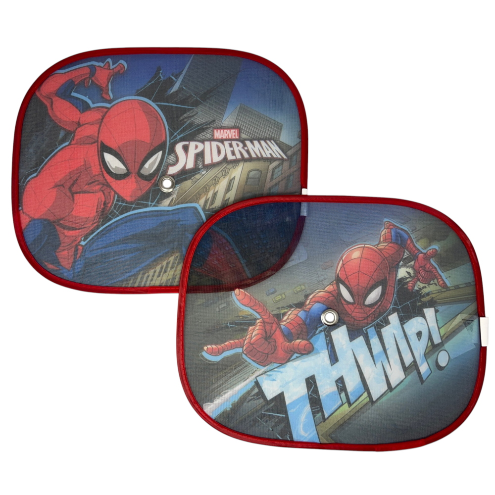 Tendine Parasole Laterali Spiderman MARVEL Coppia di Tendine per Auto 44 X 35 CM Protezione Raggi Uv - 9323