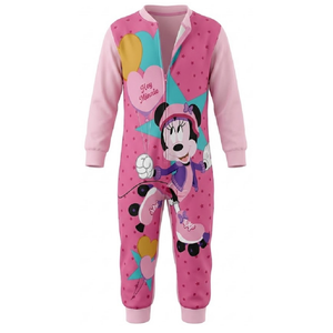 Pigiama Tutone Lungo Minnie Mouse DISNEY 100% Cotone Interlock - Min0050rosa