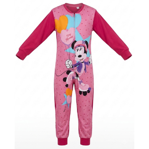 Pigiama Tutone Lungo Minnie Mouse DISNEY 100% Cotone Interlock - Min0050fuxia