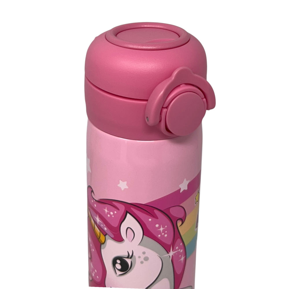 Borraccia Termica Unicorno in Acciaio Inox Apertura Pop-Up con Cannuccia 500 Ml - 40795851