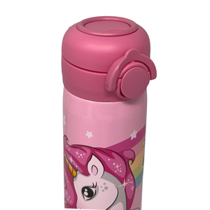 Borraccia Termica Unicorno in Acciaio Inox Apertura Pop-Up con Cannuccia 500 Ml - 40795851