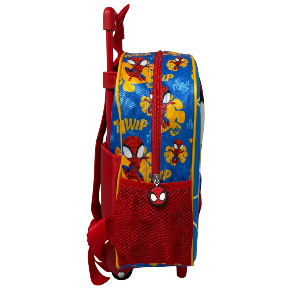 Zaino Asilo Trolley 3d Spidey MARVEL Zainetto 34 CM con Carrello per Scuola Materna - 09572