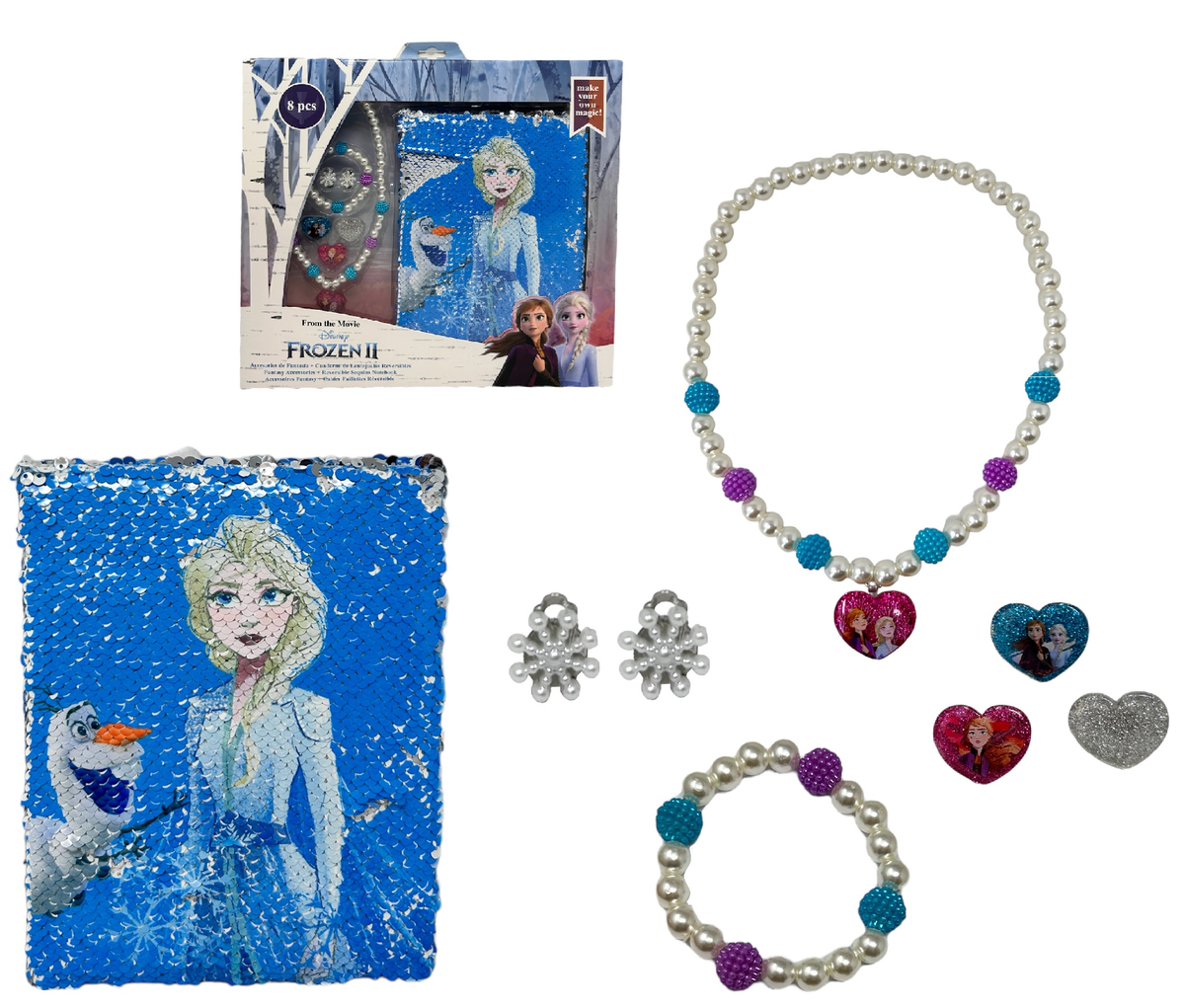 Diario Paillettes Frozen Ii Elsa Anna DISNEY + Accessori in Confezione Regalo  - Wd20565