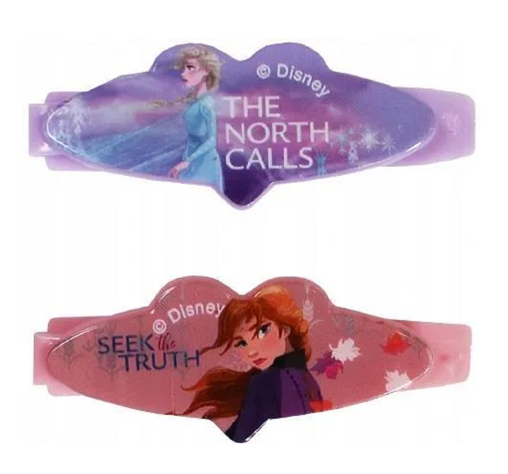 Accessori Capelli Frozen Ii Elsa Anna Disney: 1 Pettine-1 Spazzola-6 Codini-2 Clic-Clac - Wd20776