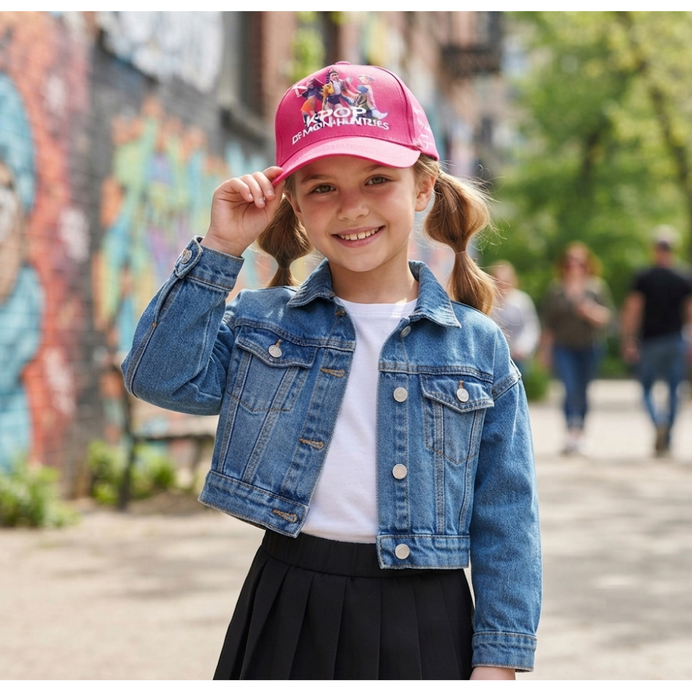 Cappello con Visiera Kpop Demon Hunters Huntrix Berretto con Chiusura Regolabile Bambina - W17061mc