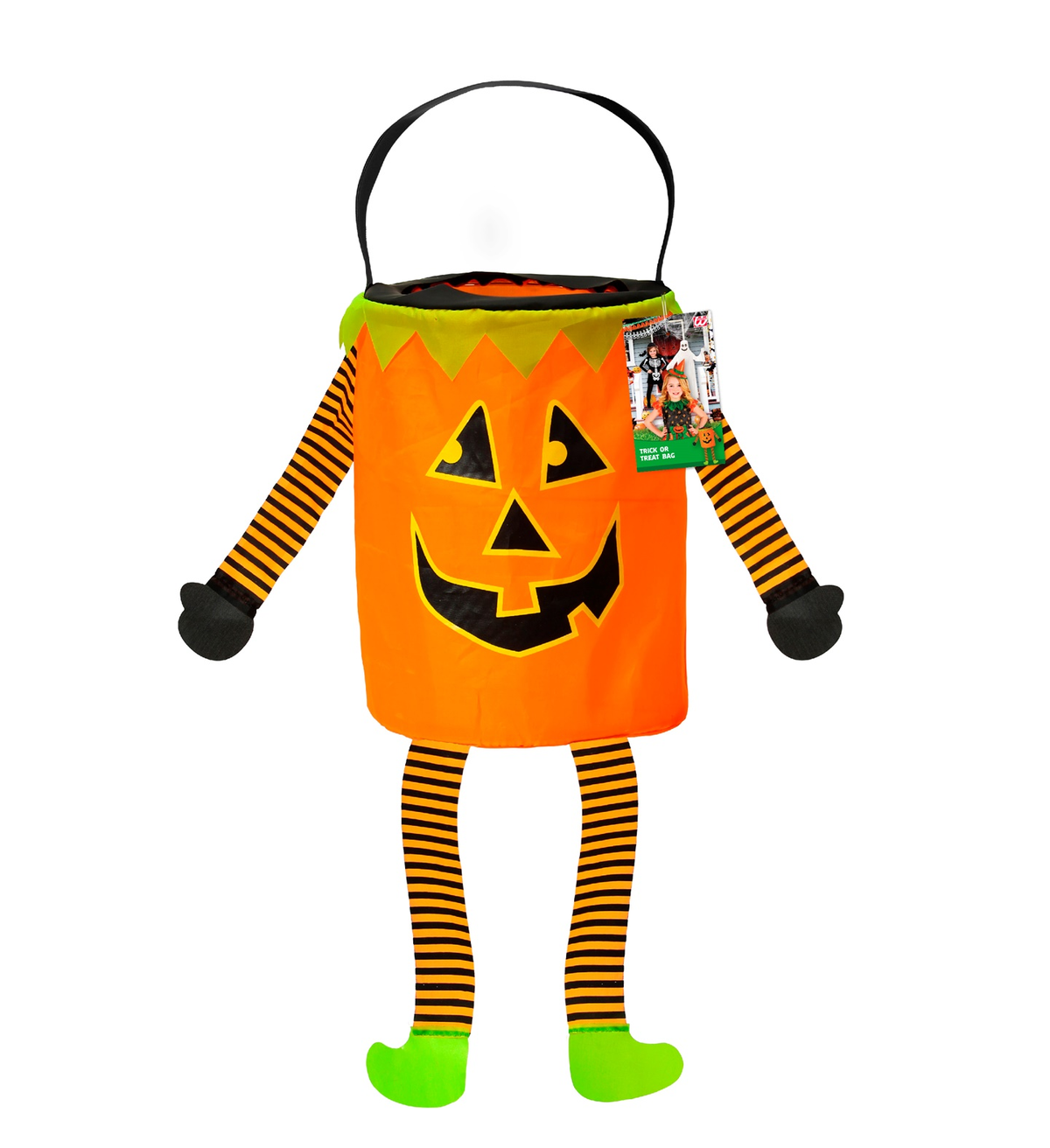 Borsetta Dolcetto O Scherzetto con Gambe Braccia e Maniglia Accessori Halloween Carnevale Cosplay Bambina