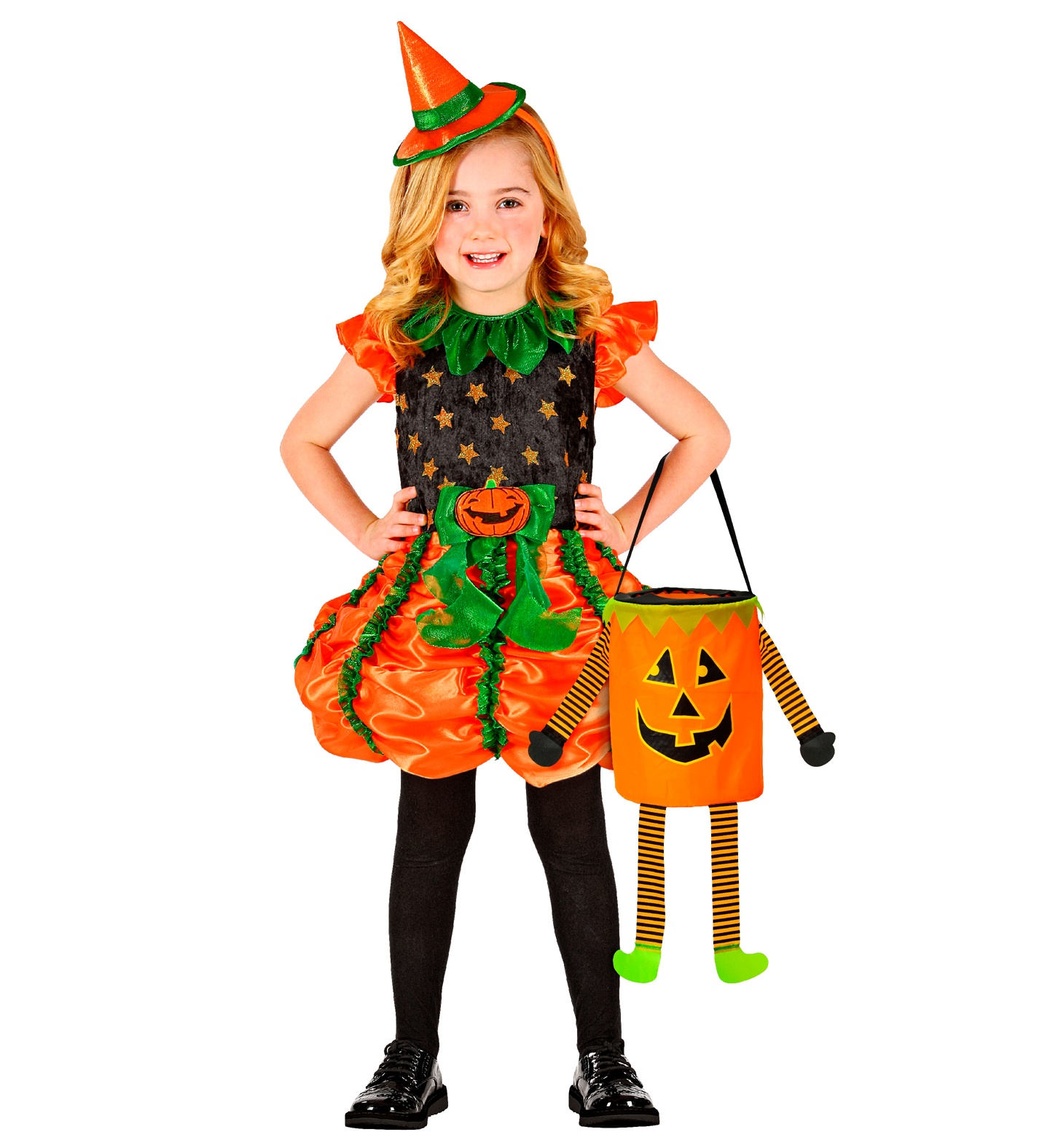 Borsetta Dolcetto O Scherzetto con Gambe Braccia e Maniglia Accessori Halloween Carnevale Cosplay Bambina